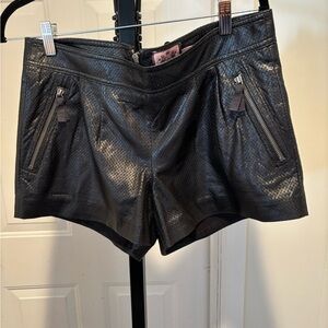 Juicy Couture Black Leather Women's Shorts.